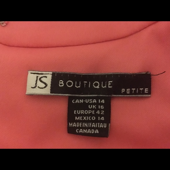 JS Boutique, Delicate Peach Peplum Top, Size 14P - Picture 3 of 3